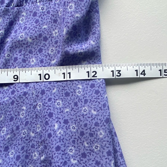 Realization Par Julia Dress in Purple Haze Silk Floral Ruffle Mini Babydoll - Picture 11 of 12